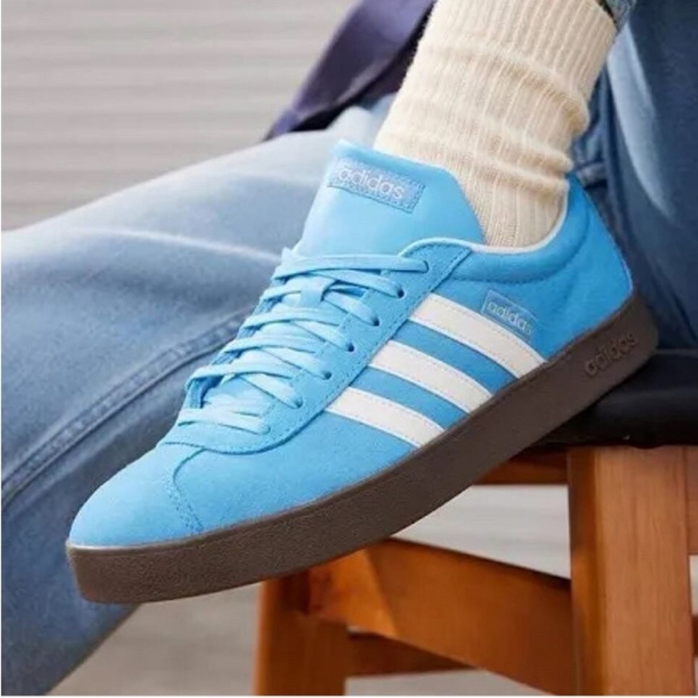 NEW ADIDAS VL Court 2.0 Men's Size 11 Semi Blue Burst